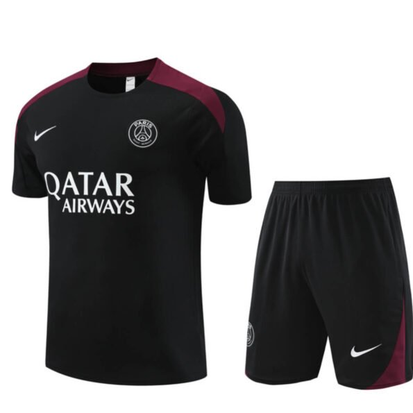 Conjunto PSG Treino Camisa e Short Preta/Vinho 2024/25