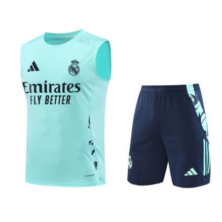 Kit Regata e Short Real Madrid Treino Azul Claro 2024/25