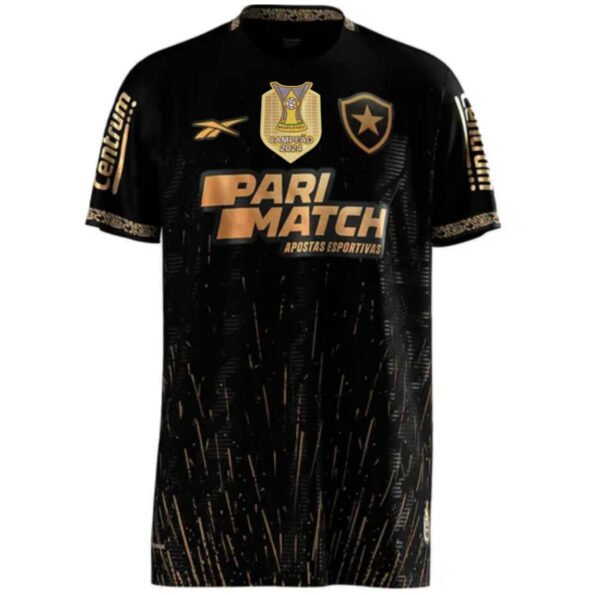 Camisa Botafogo Preta II Campeão Brasileiro 2024 C/Patrocínio